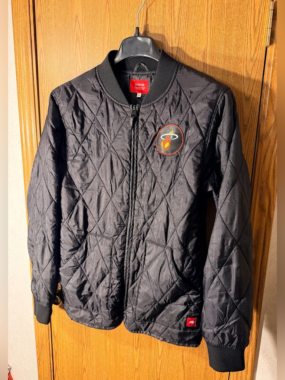 Sportique Miami Heat Quilted Lightweight Bomber